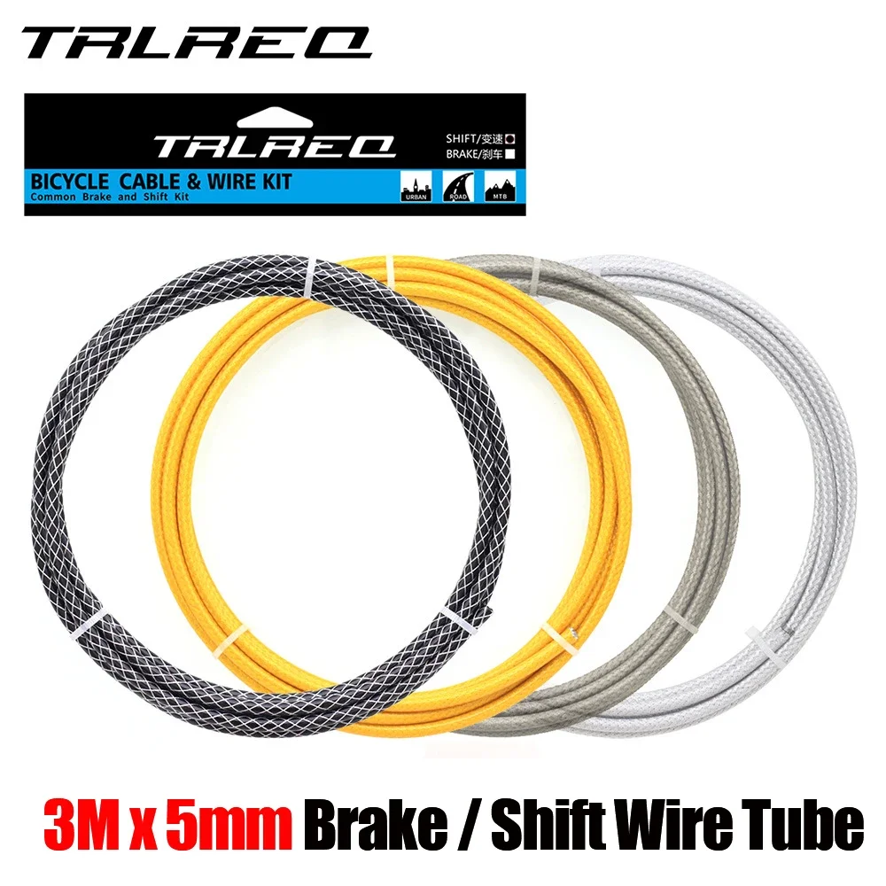 

TRLREQ 3 Meters 5mm Bicycle Brake Cable Housing Bike Shift Line MTB Road Bike Derailleur Cable Weaving Pipe Shifting Wire Tube