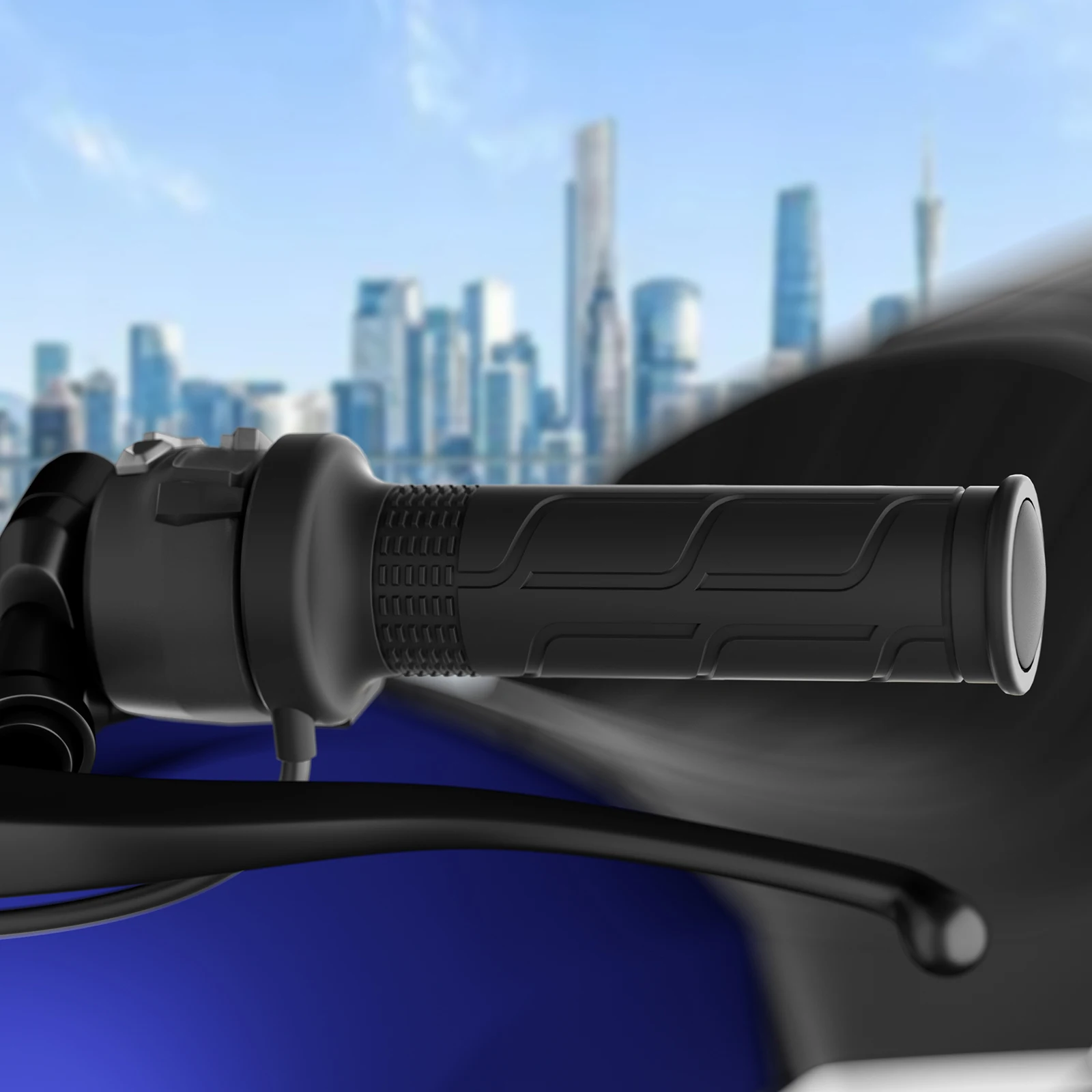 

12V 22mm Motorcycle Heated Grips Universal Electric Heating Handle Temperature Adjustable Motorcycle Heated Hand Grips