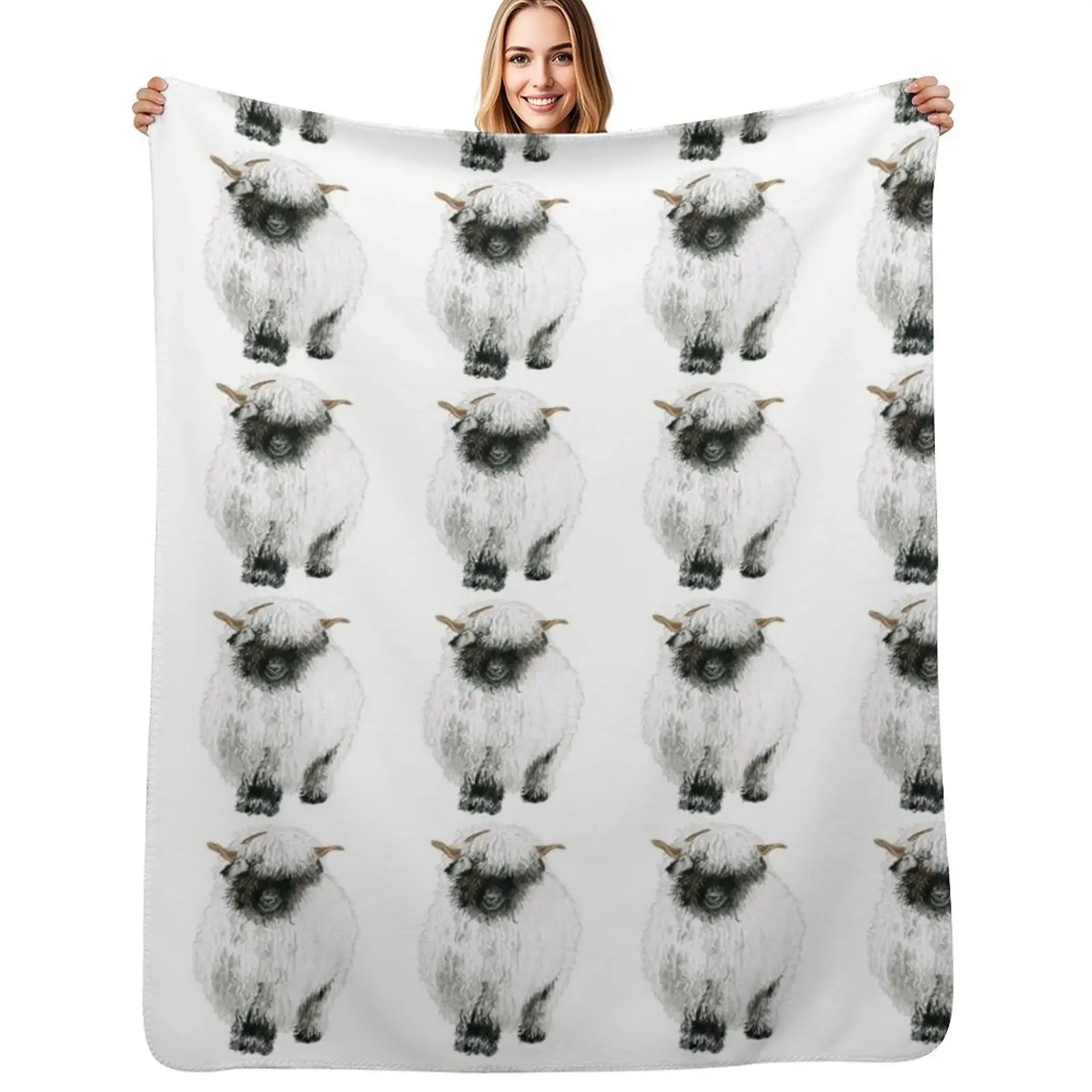 

Valais Blacknose Sheep Drawing Throw Blanket Luxury St Bed Fashionable Sofas Beach Blankets