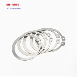 M5-M150 A형 샤프트 고정용 서클립 카드형 외부 스냅 링 304 스테인리스 스틸 클램프 스프링