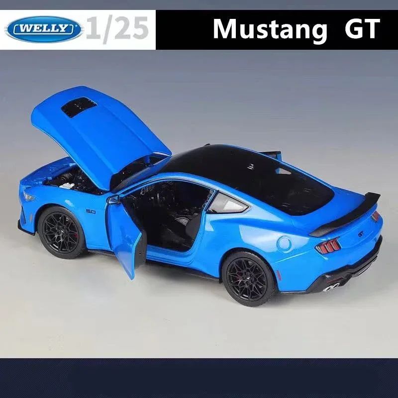 WELLY-Modèle réduit de Ford 2024 Mustang, en alliage, pour enfant, jouet de collection, échelle 1:25