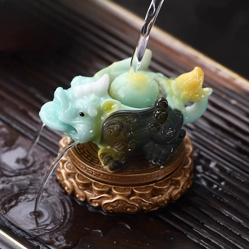 Tea Pet Ornament Tea Table Lucky Kung Fu Tea Set Accessories High Temperature Color Change Times High-end Gift Box Gifts