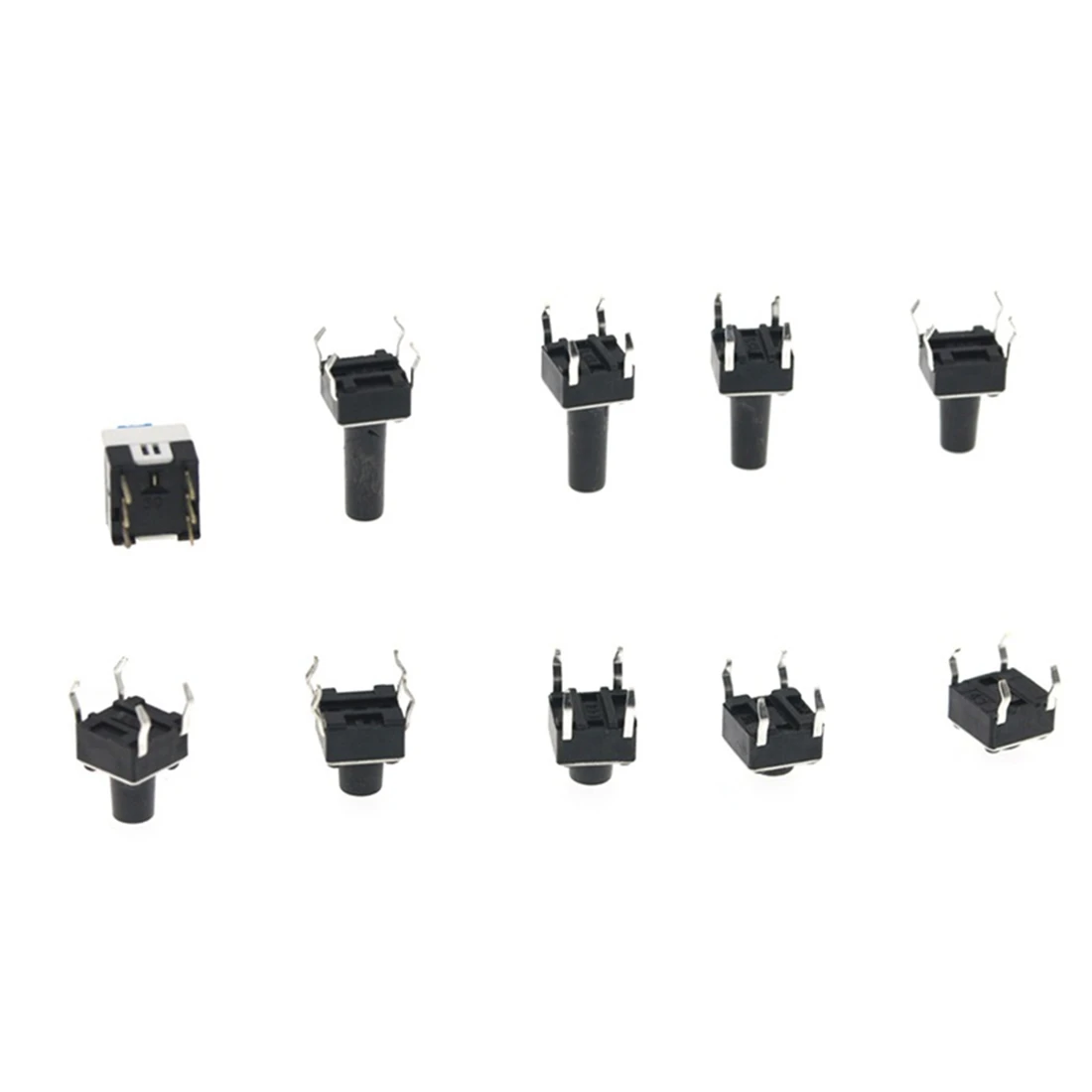 180PCS 10 Type 6X6 Light Mini Touch Switch Set Push Button Switch Kit Assortment Set DIY Tool Accessories