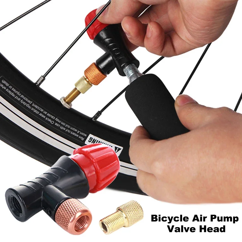 Bicycle Air Pump Valve Head Inflator Adapter CO2 Gas Pump Head Fast Inflatable Bike Inflator Head Compatible For Presta Schrader