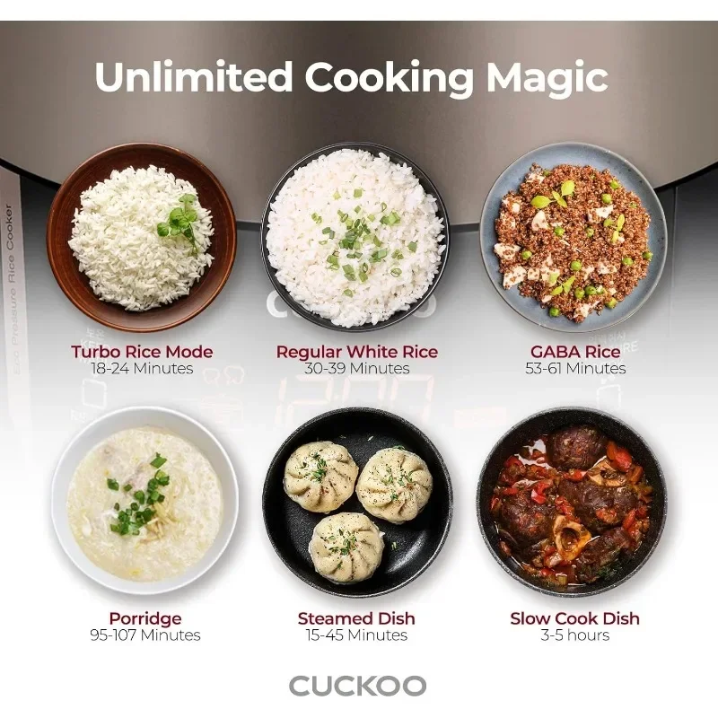 Cuculo riscaldamento a pressione cuociriso e scaldavivande con pentola interna antiaderente tecnologia logica Fuzzy autopulente