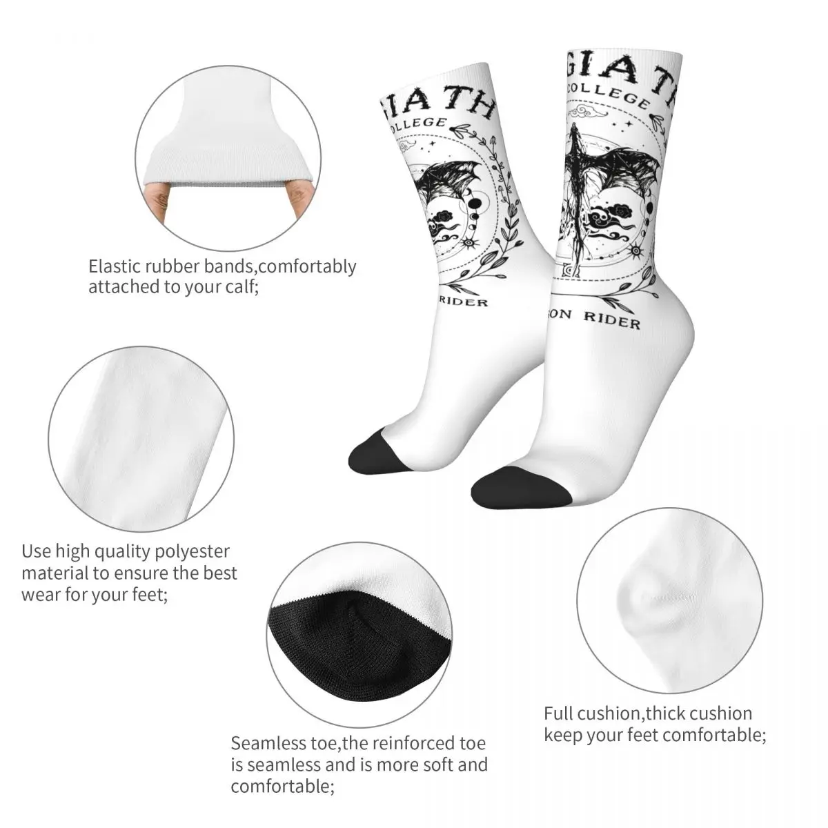 Retro Men's Women's Basgiath War College Fourth Wing Socks Accessories Cozy Socks Warm Wonderful Gifts