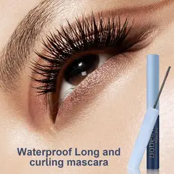 Water Resistant Mascara Smudge Proof Long Lasting Black Lash Extension Eye Cosmetics For Women Girls Portable Fine Brush Mascara