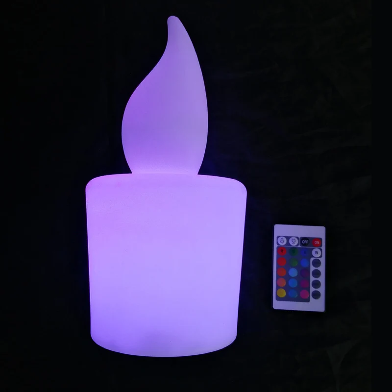 D13.5*H28cm, LED Electrical Candle, 16 Color Changing RGB, Lighting for Coffee Bar, Holiday Decoration, 1pc