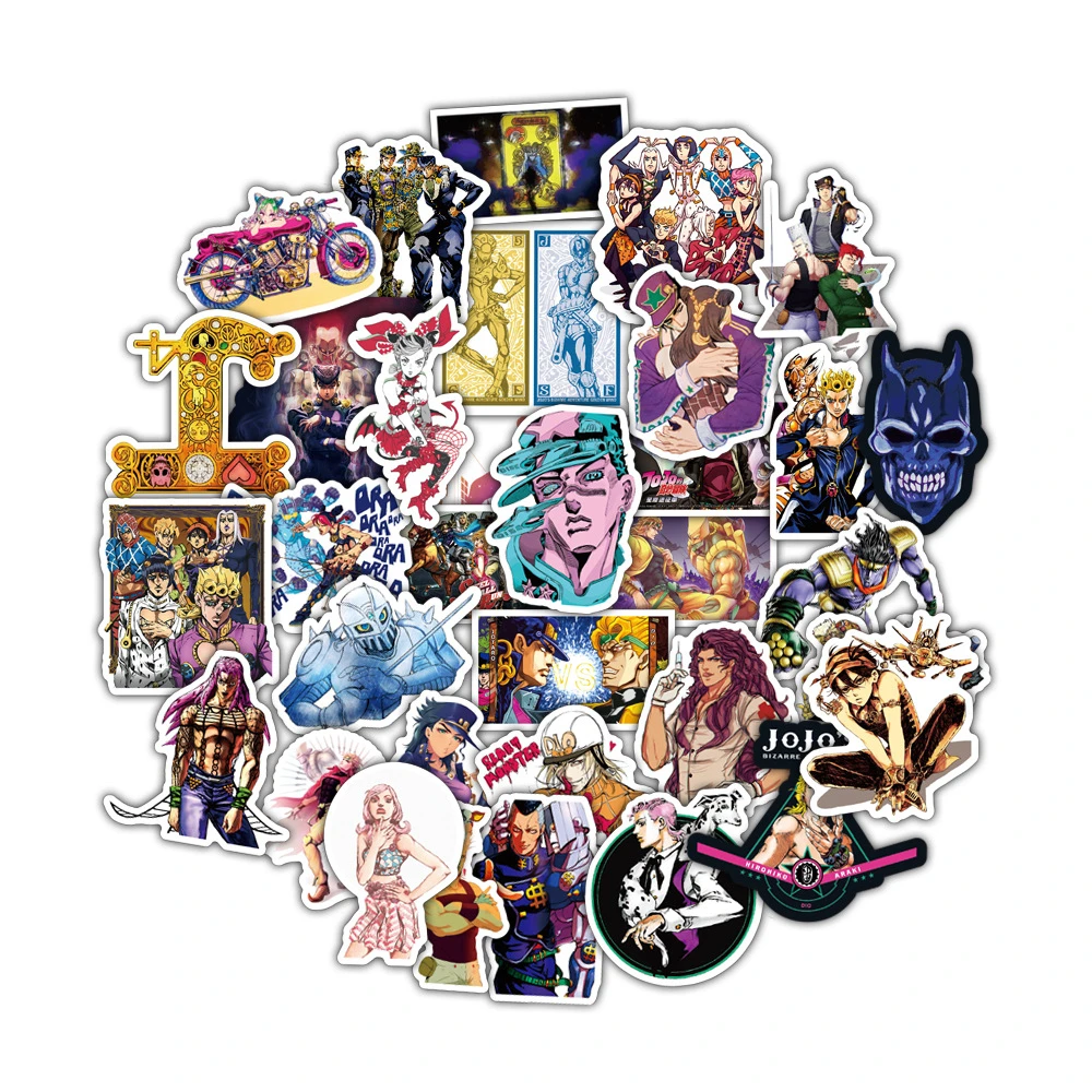 10/30/50PCS Cartoon Anime Jojo Bizarre Adventure Creative Graffiti Sticker Bike Skateboard Car Helmet Laptop Computer Wholesale