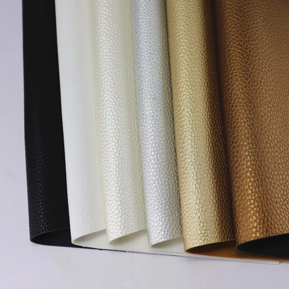 Black White Rose Gold Silver Plain Lichee Litch Faux Synthetic Leather Fabric For Handbags Earring Sewing Bow DIY CN003 view 2