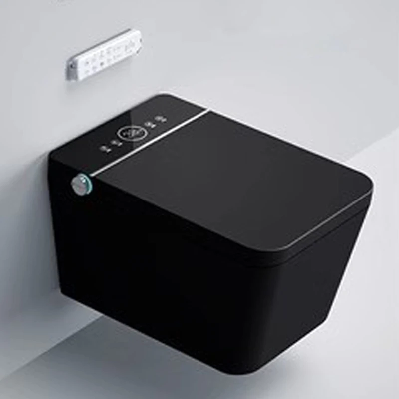 

Керамический черный туалет, подвесной умный туалет, автоматический клапан, интеллектуальный настенный сантехника, туалет со скрытым баком