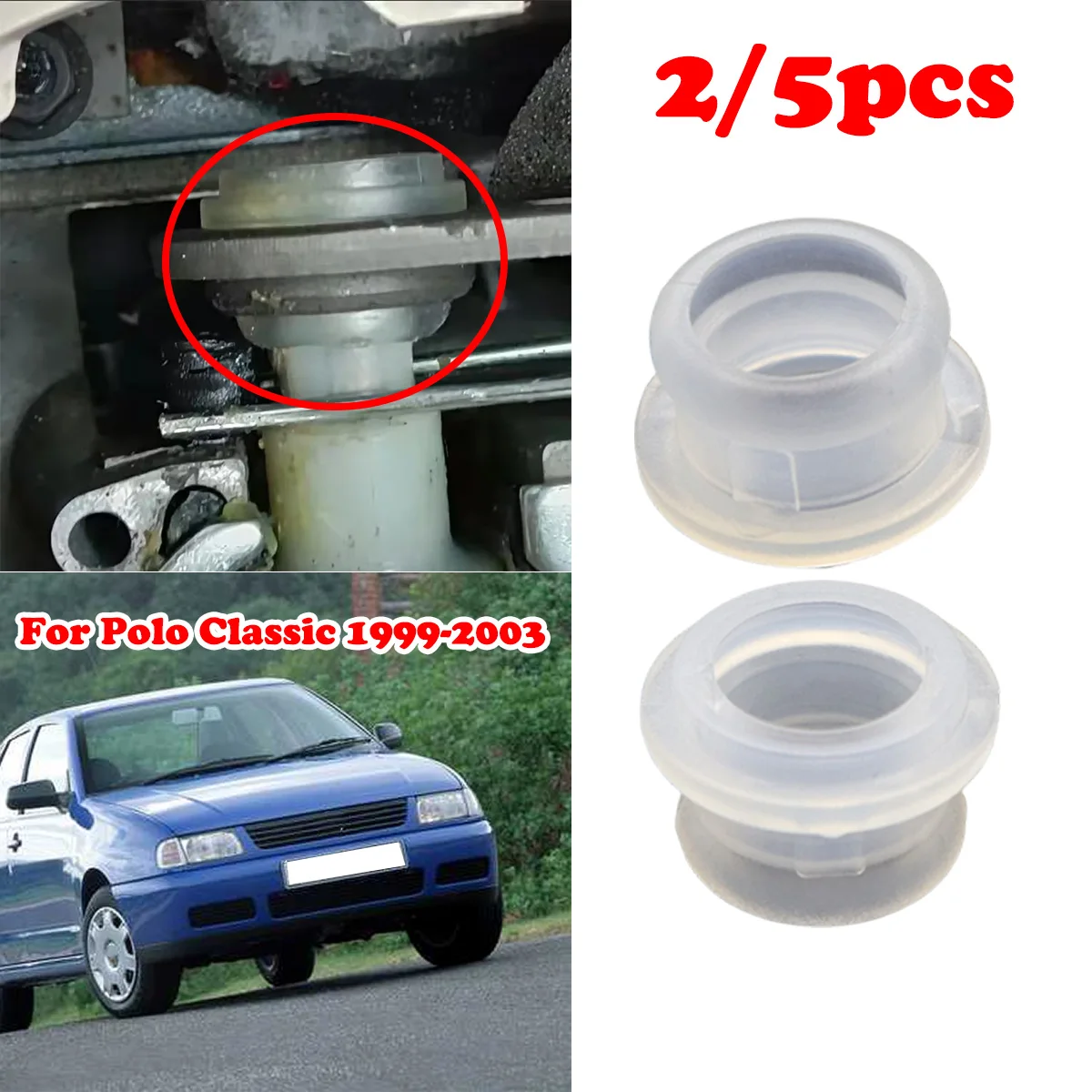 

2/5Pcs Gear Shifter Cable Bushing Fix For VW Polo Classic 1999-2003 Saveiro G5 Gearbox Shift Lever Rubber Sleeve Lever Pad Apron