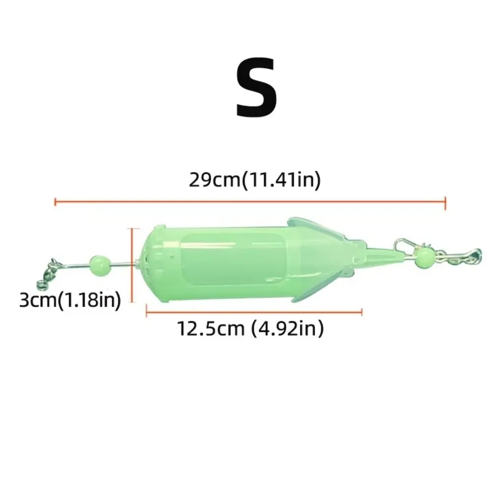 Large Size Luminous Bait Cage Reusable Design Plastic Material Bait Thrower Nesting Structure Fishing Bait Cage
