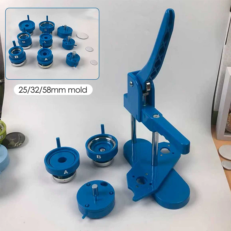 

Набор для изготовления значков DC109: 100 комплектов деталей для значков + круглый резак + формы 25/32/58 мм для создания магнитов на холодильник и открывалок для бутылок