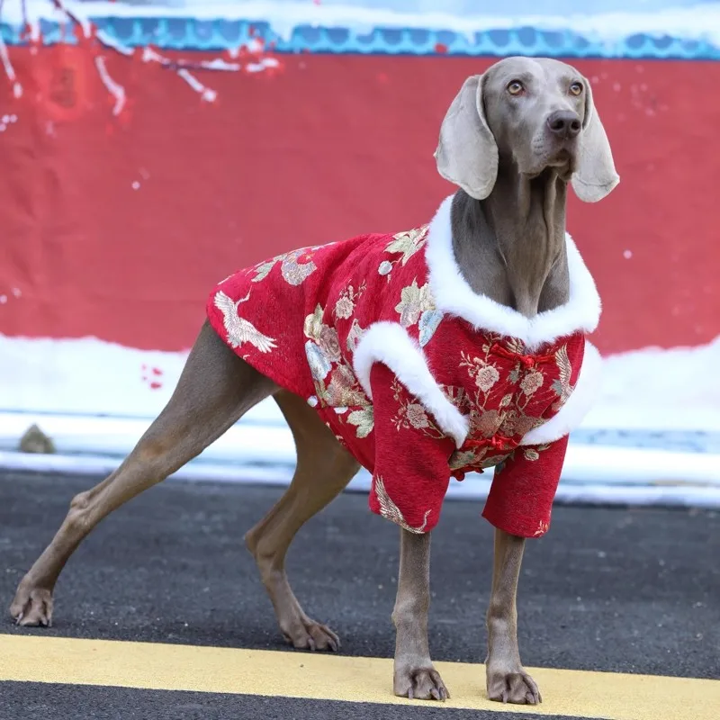 

Новогодняя одежда для собак, зимняя одежда для больших собак, самоедский хаски, лабрадор, золотистый ретривер, костюм добермана, костюм богатства
