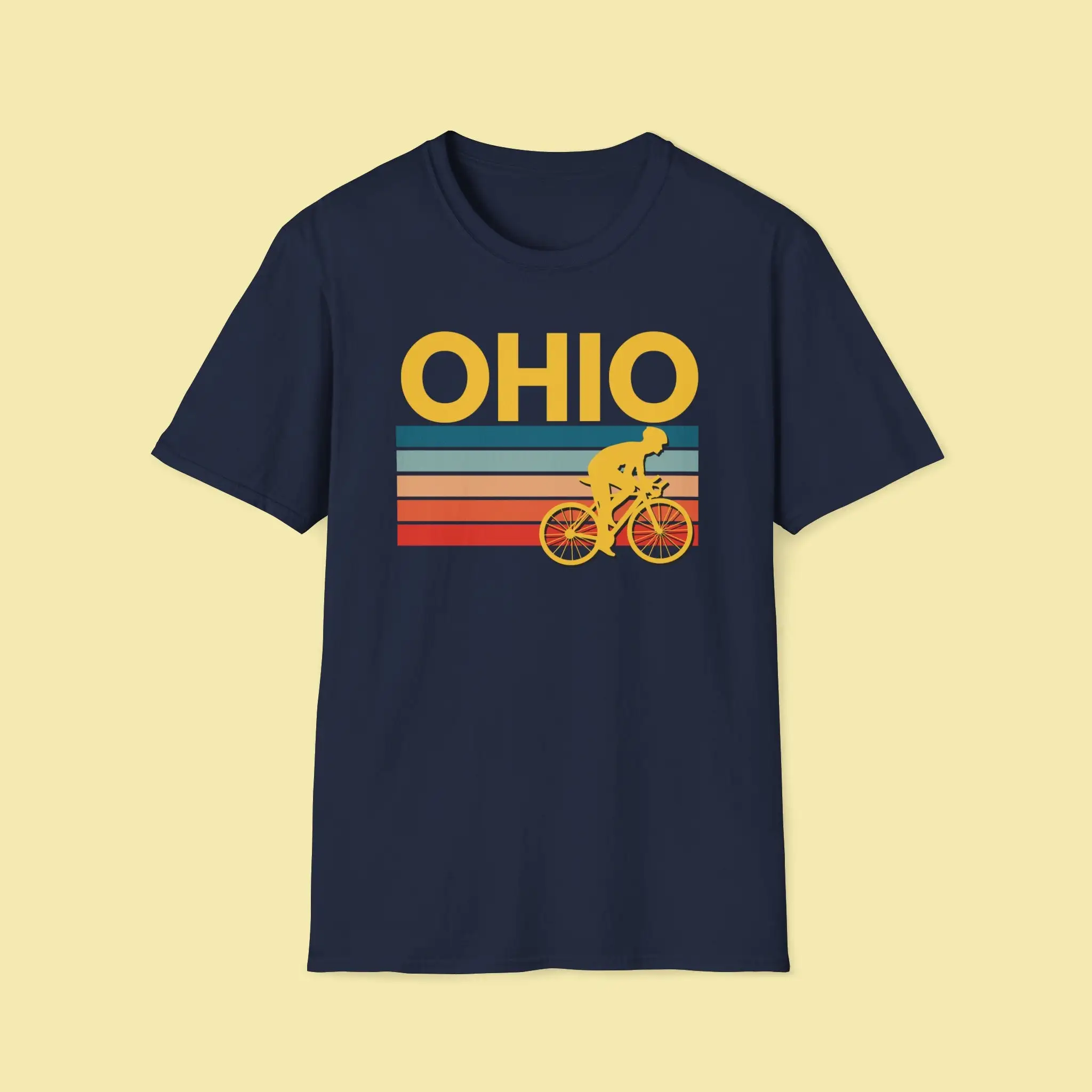 Retro Ohio Cycling T Shirt S Cyclist Print Bicycle Mountain Bike Spin Class