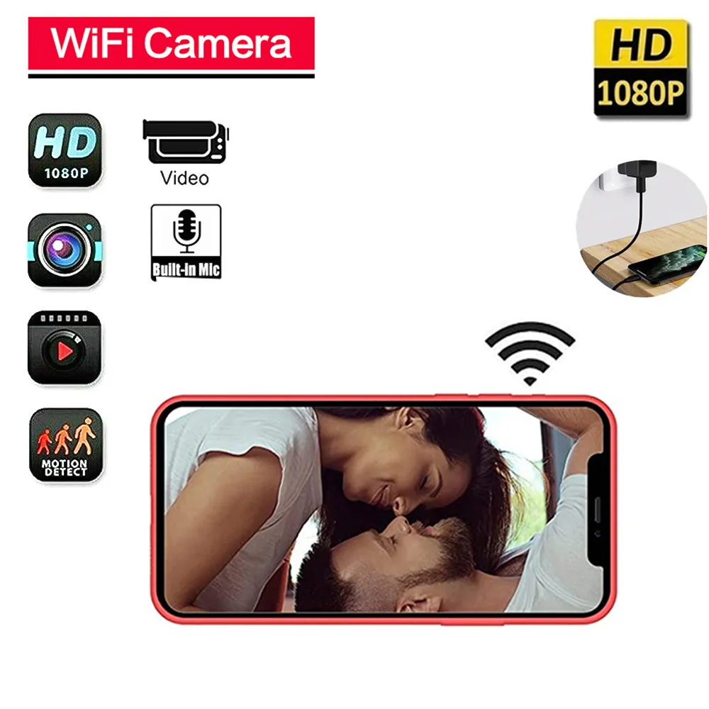 Cámara grabadora de vídeo con Wifi, 1080P, Sensor inalámbrico, protección de seguridad para el hogar inteligente, enchufe europeo/estadounidense