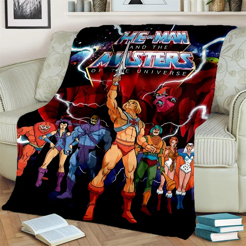 

He Man Masters of The Universe Cartoon Blanket,Soft Throw Blanket for Home Bedroom Bed Sofa Picnic Travel Office Cover Blanket