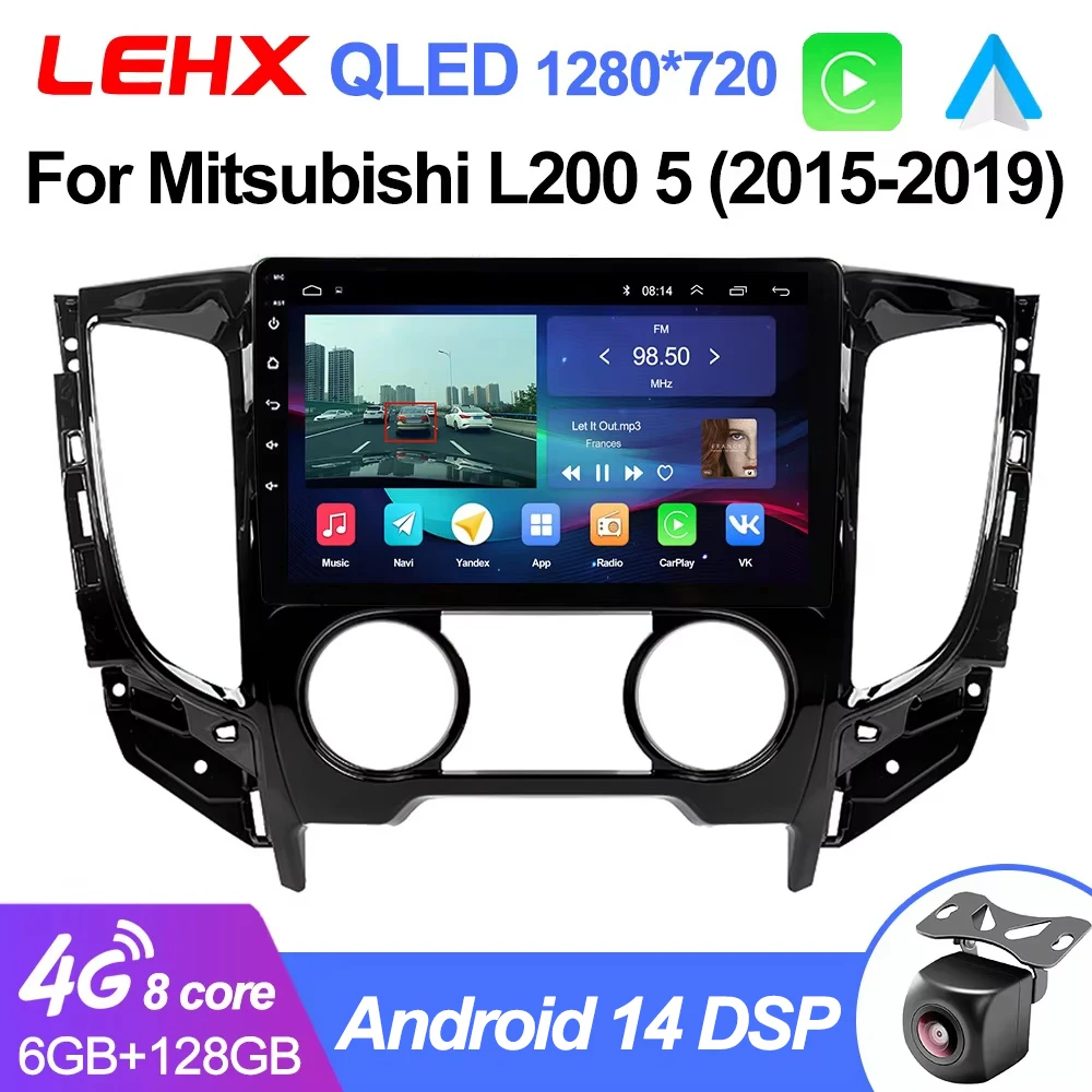 LEHX L6 Pro Android 14 Auto Car Radio Multimedia Stereo  For Mitsubishi L200 5 2015-2019 GPS  Navigation  Carplay 2 din DVD 2din