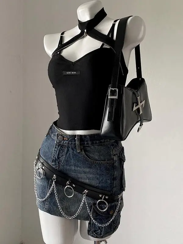 فستان صيفي نسائي جديد بتصميم عصري وأنيق مع حزام أسود وياقة معلقة #1