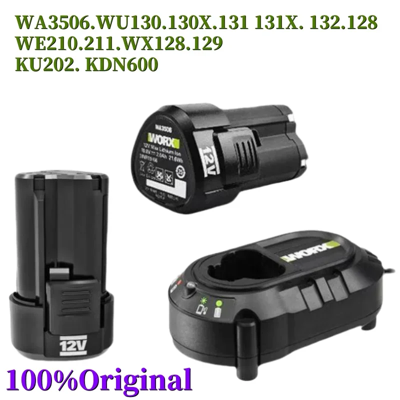 100%Original 2000mAh for WORX Kress 12V WA3506 WU127 WU128 WU130 WU131X WU132 WU280 WX128 WX129 WX540 Electric Tool Battery