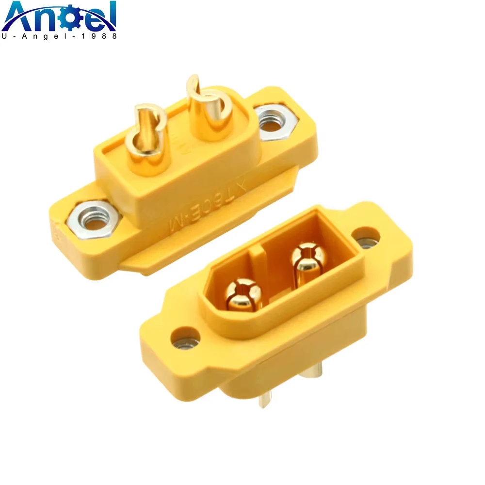 Amass XT60E-M XT60E XT60 Brass Gold Plated Male Plug Screws Mountable Connector For Racing FPV Multicopter Fixed Board DIY