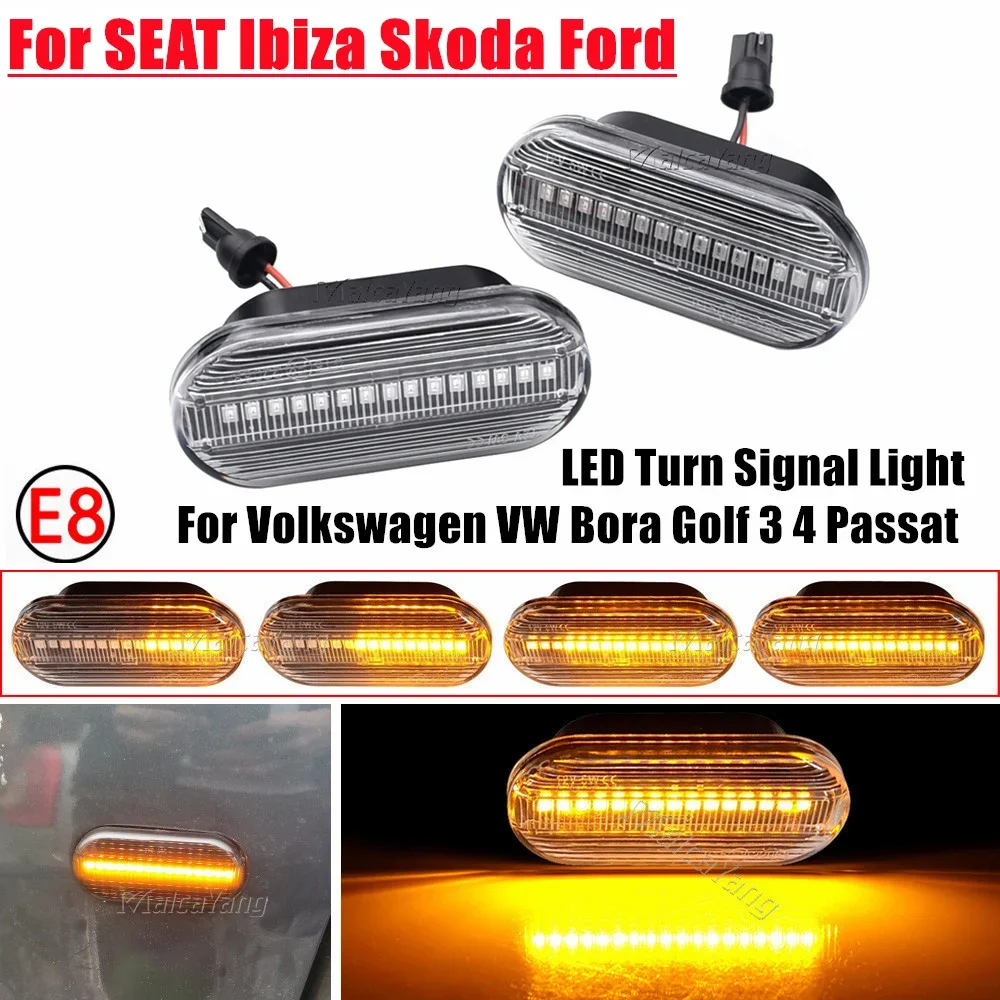 LED Dynamic Turn Signals Side marker light for VW for Golf 3 4 Passat Polo 6N Sharan Vento T5 SEAT Ibiza Skoda Ford