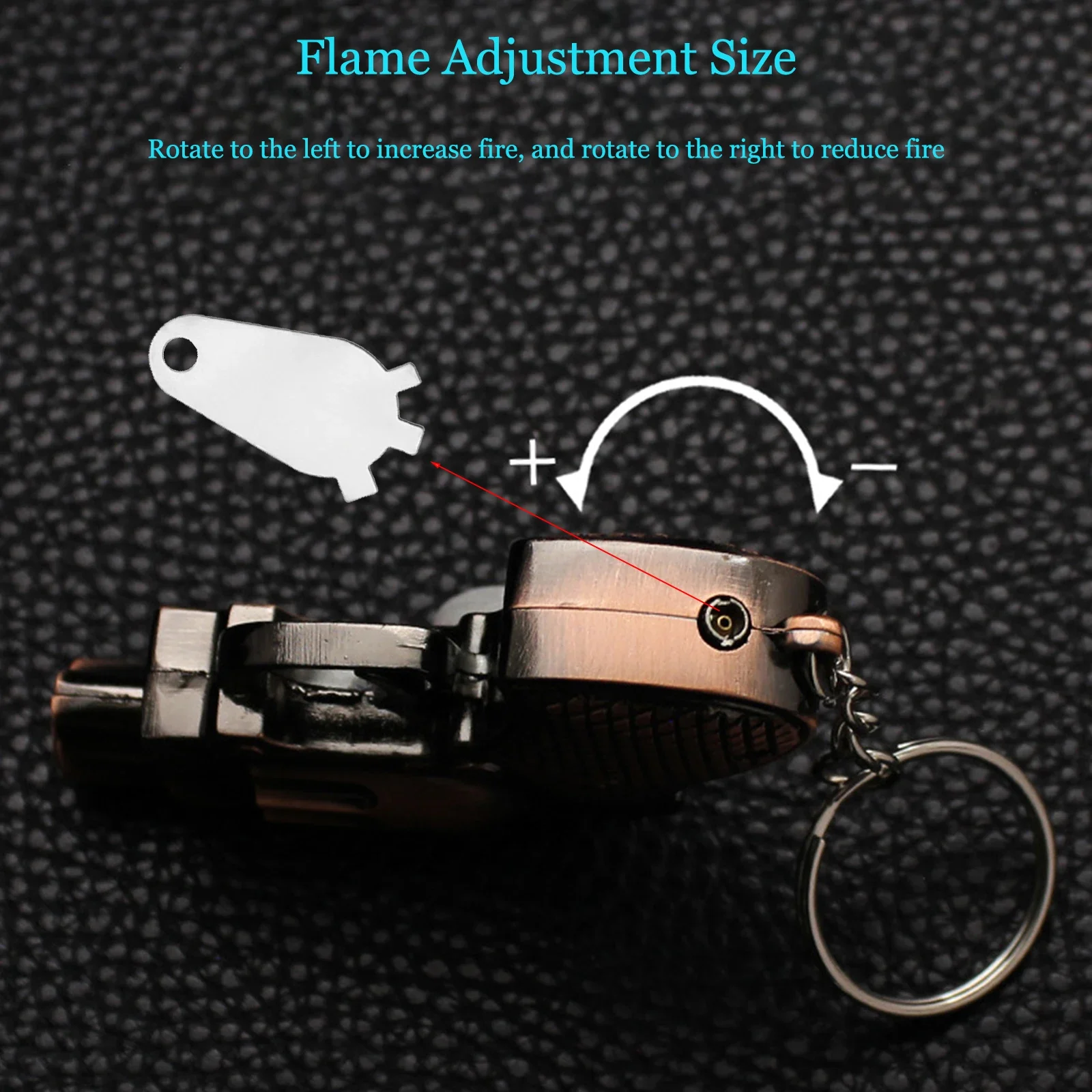 Cool Gun Shape Jet Flame Torch Lighter Adjustable Flame Windproof Refillable Butane for Cigar Gifts Outdoor (Without Butane Gas)