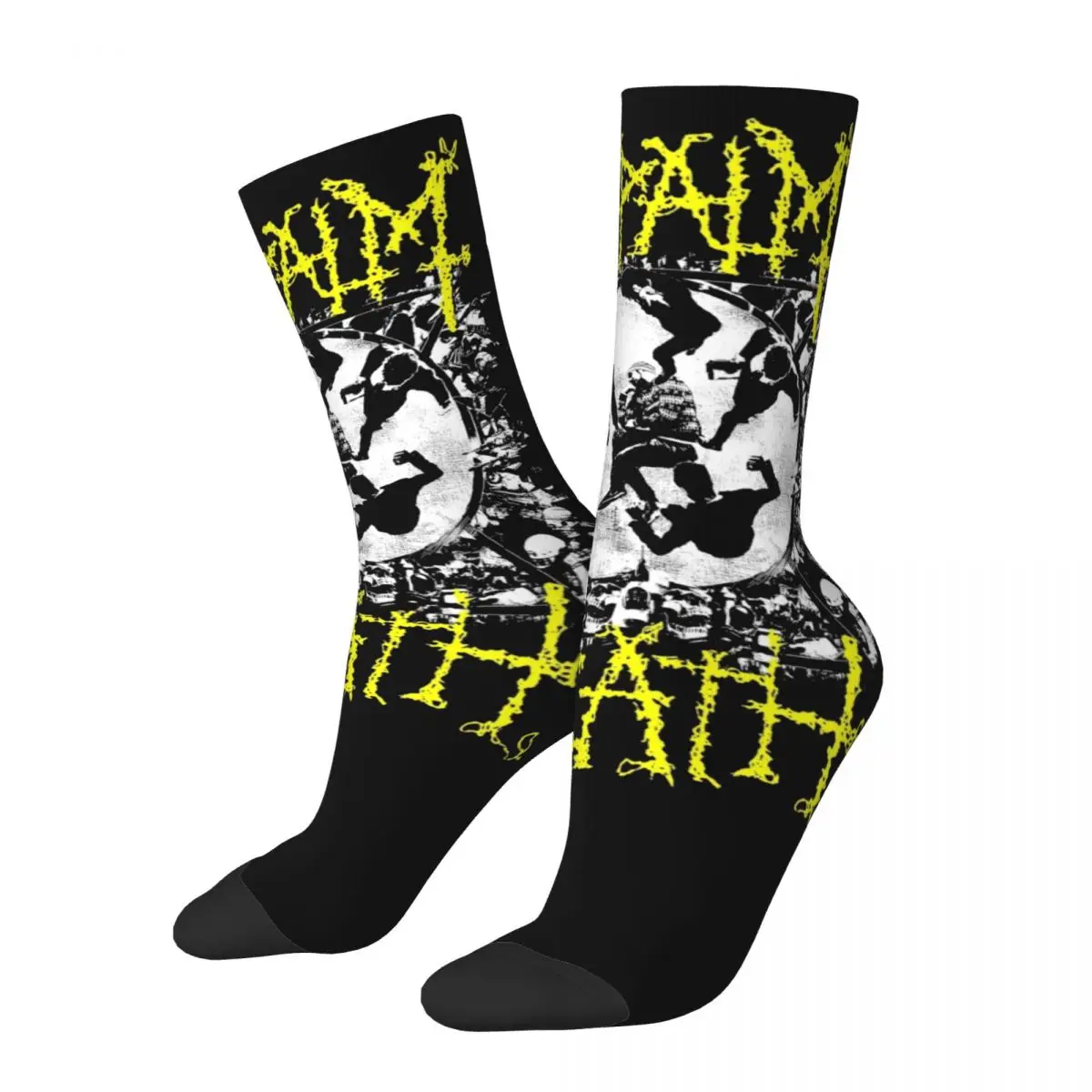 Fashion Napalm Death Soccer Socks Band Polyester Middle Tube Socks for Women Men Non-slip