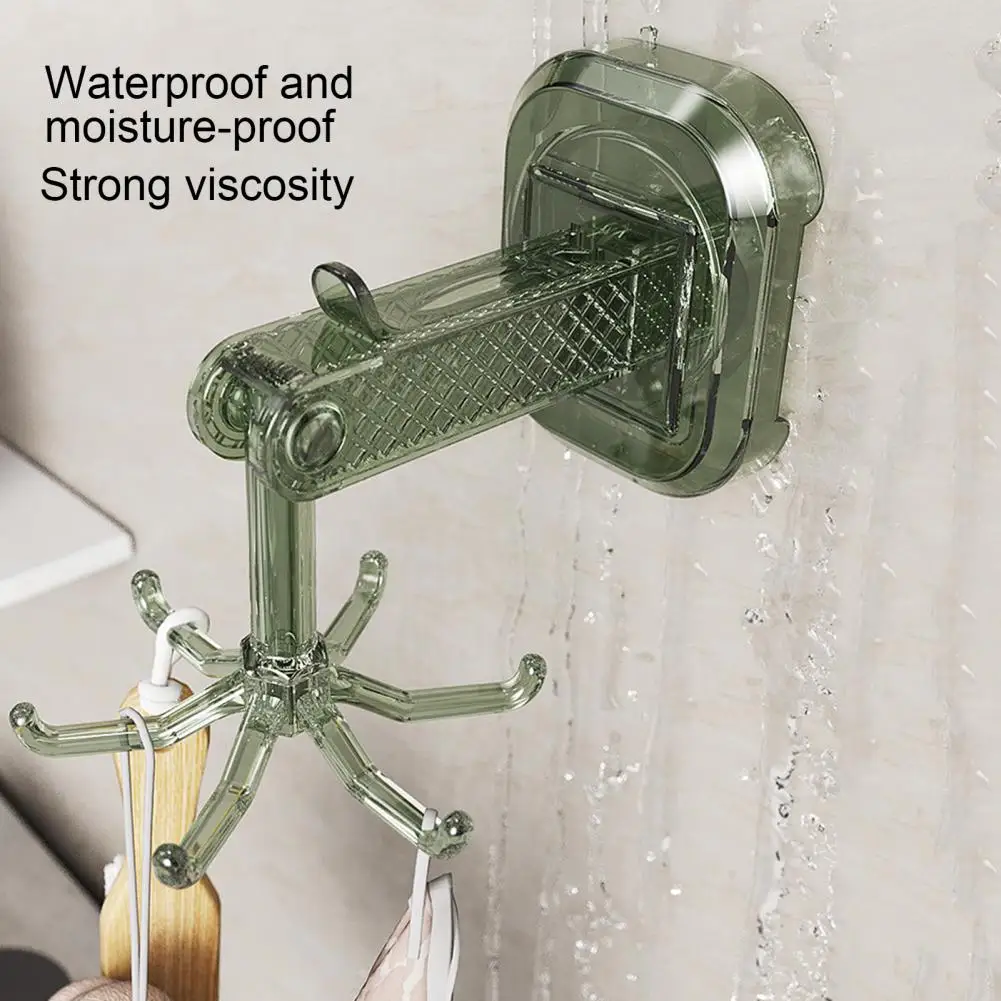 Wall-mounted Vanity Storage Hook Durable Wall-mounted Storage Unit Versatile Suction Cup Swivel Hanger Hook for Bathroom Closet