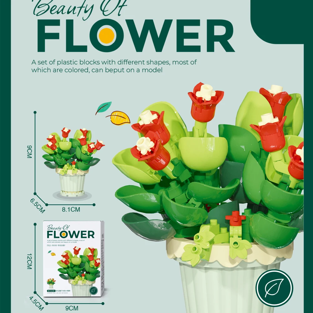 KNEW BUILT Ewige Rose Mikro-Mini-Baustein-Blumenspielzeug - Immer Blühend Ohne Verwelken, Ideales Valentinstag-Geschenk für Mädchen – Detail 11