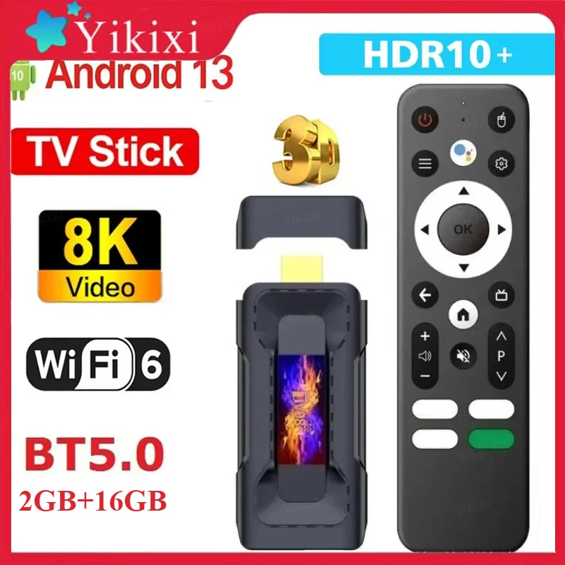 

TV98 RK3528 TV Stick Android Fire Stick Ultra HD 8K TF Card USB 3.0 2GB 16GB 2.4G&5G Wifi Voice Remote Network Media Player