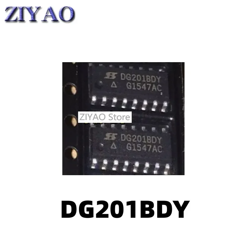 5PCS DG201 DG201BDY DG201BDY-T1-E3 SMD SOP-16 Quad Analog Switch Chip