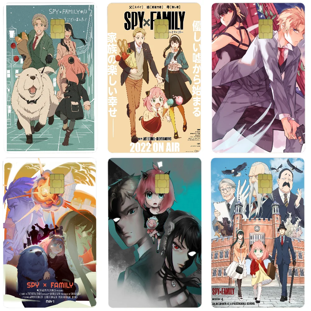 

Spy X Family 1 Set Of 4 Pcs Anime Matte Front Skin Film Sticker Cover For Small Chip Credit Card Debit Card