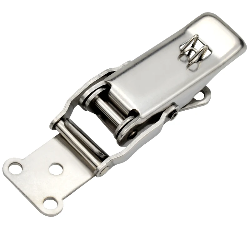 Stainless Steel Buckle Snap Hasp Cabinet Luggage Closure Spring Loaded Toggle Tie DIY Metal Buckles Lock Fasteners Tools