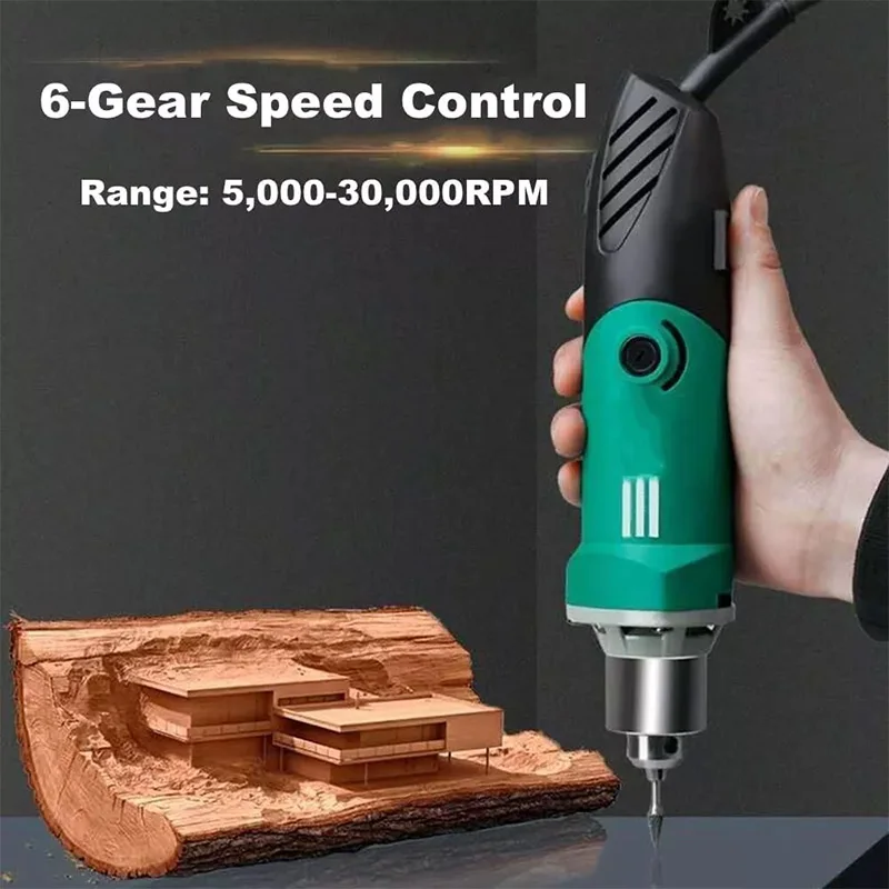 500W High-Power Engraver Electric Drill 6-level Adjustable Speed Woodworking Polishing Power Tool Electric Miniature Drill Tool