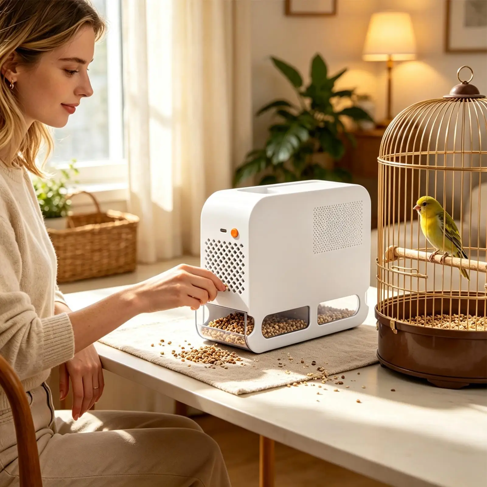 Elektrische Vogelfutter-Schalenblasmaschine, effizient, mit einstellbarer Geschwindigkeit, Vogelfutter-Separator, leiser Betrieb, spart Zeit – Detail 11