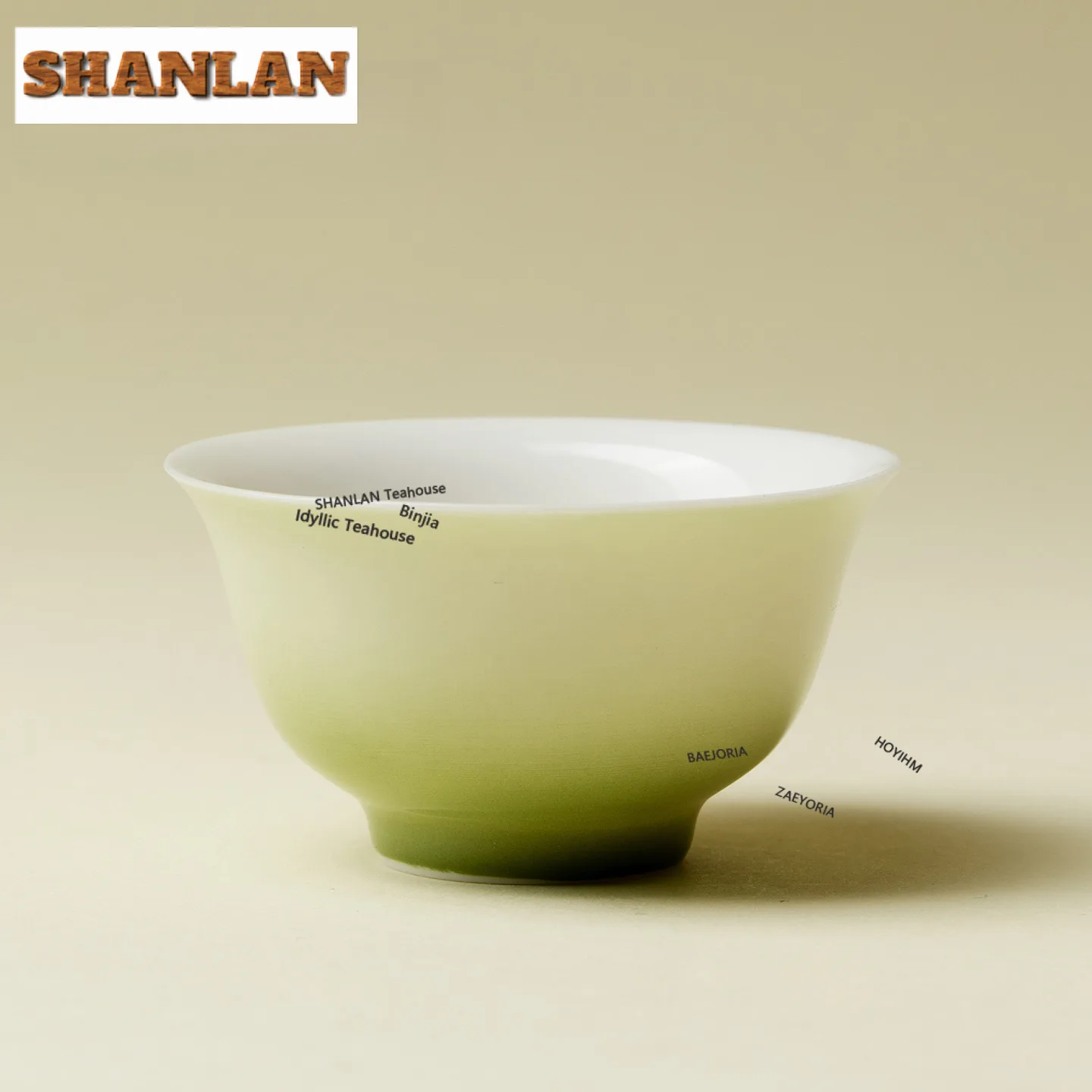 2 unidades/lote Taza de té verde degradado con bordes redondos, taza de té antigua para degustación y aromatización, tazas maestras Chazhan Cha 40ml