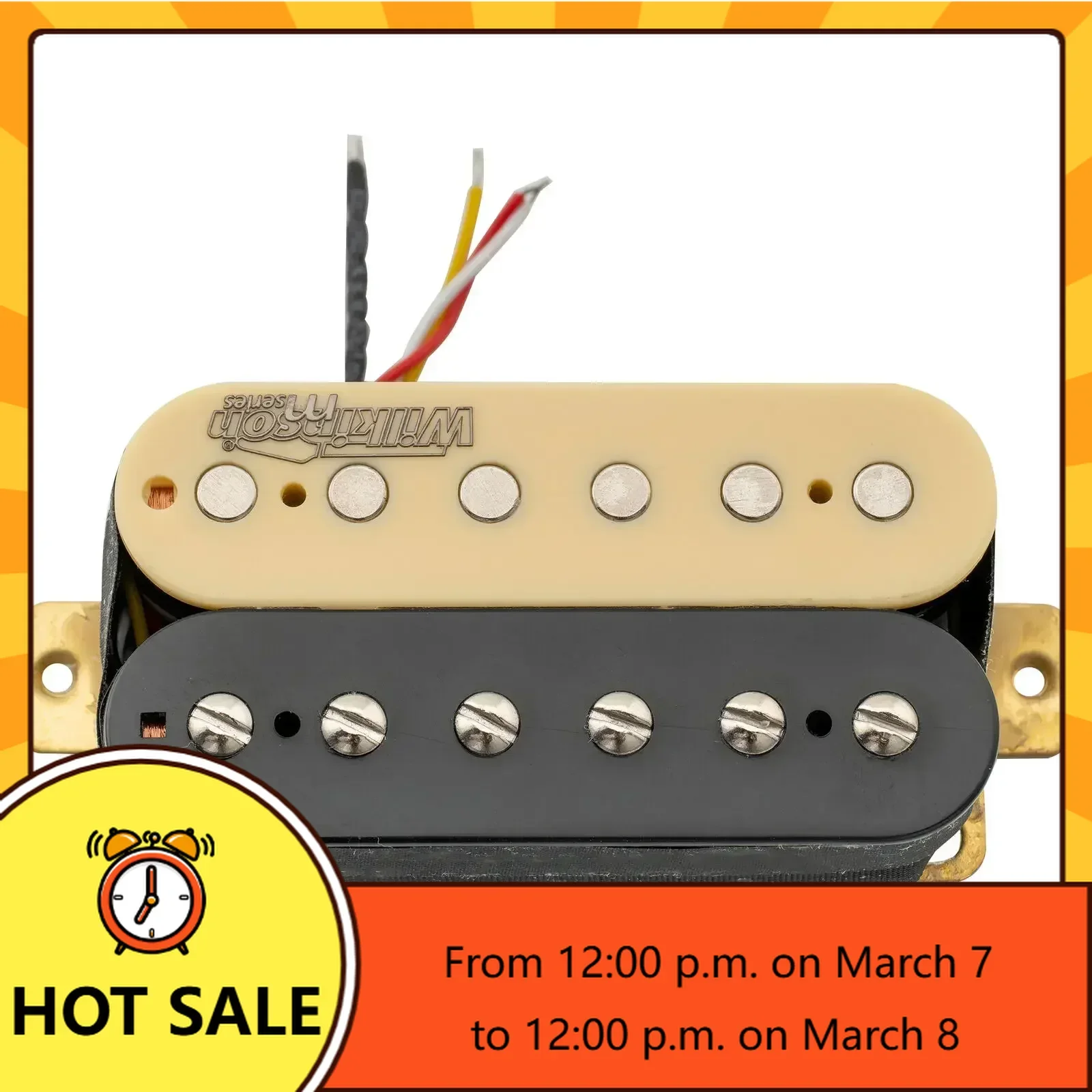 

QX Music Store-Wilkinson Classic Tone Zebra Ceramic Overwound Open Humbucker Guitar Neck Pickup