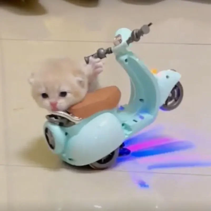 

Children mini electric toy pet cat hamster stunt motorcycle lighting music girl spinning.