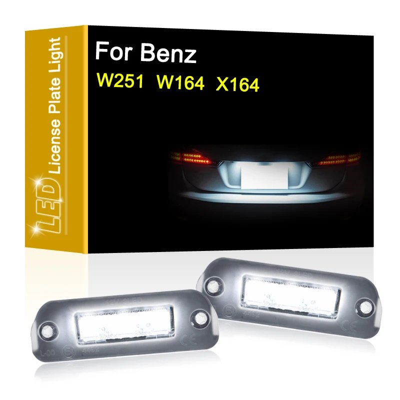 12V LED Number Plate Lamp For Benz R-Class W251 06-11 ML-Class W164 05-11 GL-Class X164 07-12 White License Plate Light Assembly