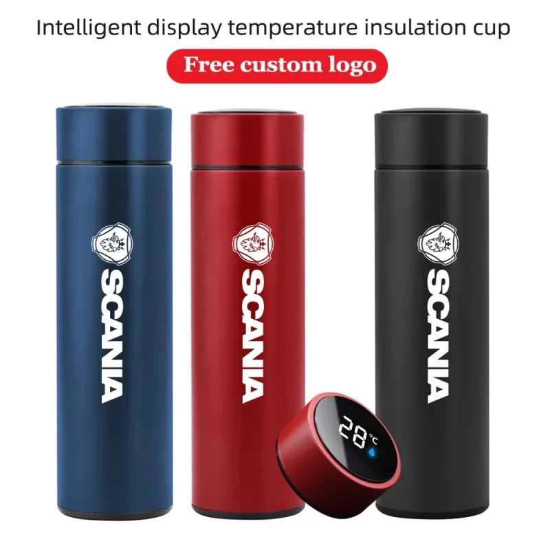 Display Water Bottle Travel Sport Cup For Scania K250 K280 K310 K320 K490 SERIE G P S SerieX Turbo 500ML Intelligent Thermos