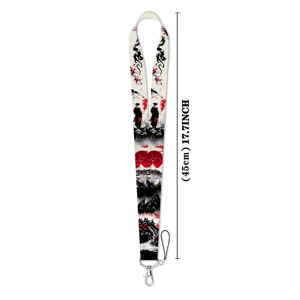 Japanese Ink Painting Credential Holder Fashion Neck Strap Lanyard for Key Keychain USB Badge Holder Keyring Accessories Gifts