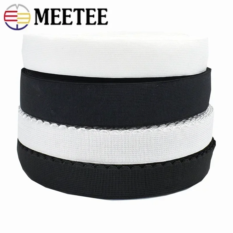 5/10/20M 10-50mm Black White Nylon Elastic Bands Underwear Bra Rubber Band Spring Webbing Lace Pants Belt Garment Sew Accessory