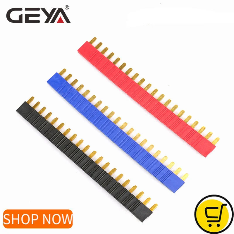 GEYA 41F Slim Relay Module Shorting Bar Busbar Jumper Fast Wiring Plate Black Red Blue