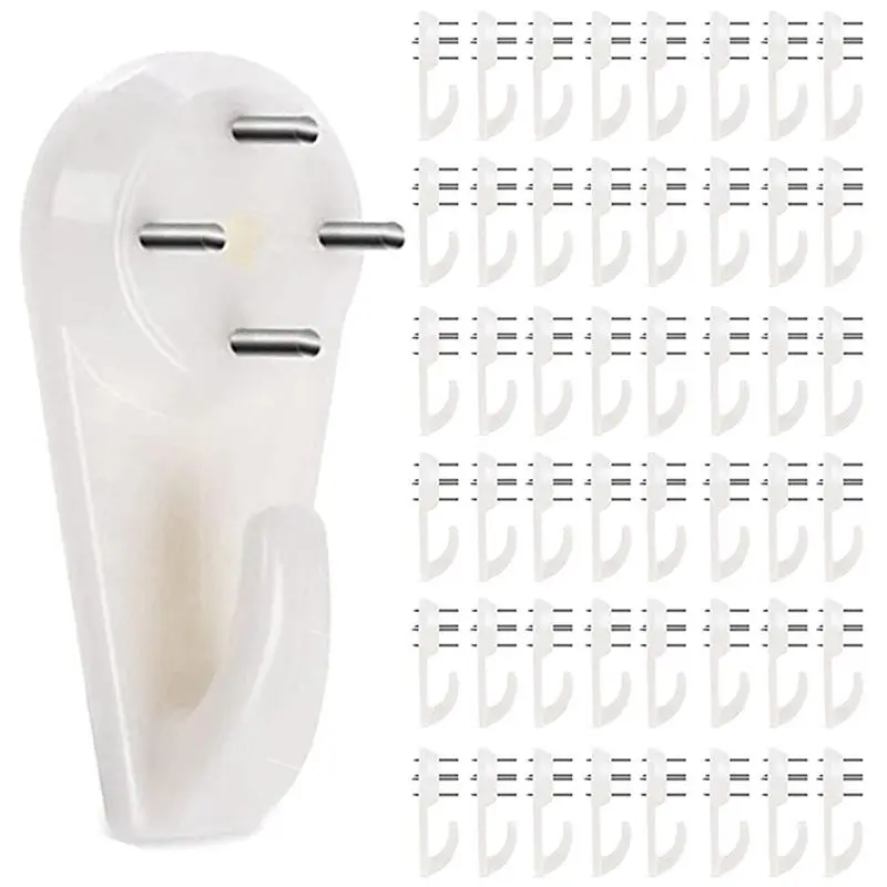FAST-Stucco/Concrete Wall Hooks, No Damage Hook Hanging Kit, No Drilling Required, Set Of 80