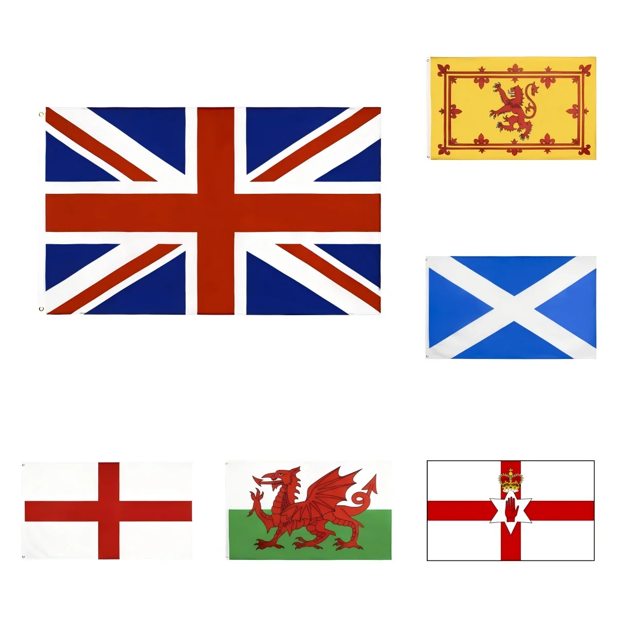 3x5Fts UK Flag United Kingdom England Scotland Lion Rampant Ulster Red Dragon Wales Cymru Flags Union Jack