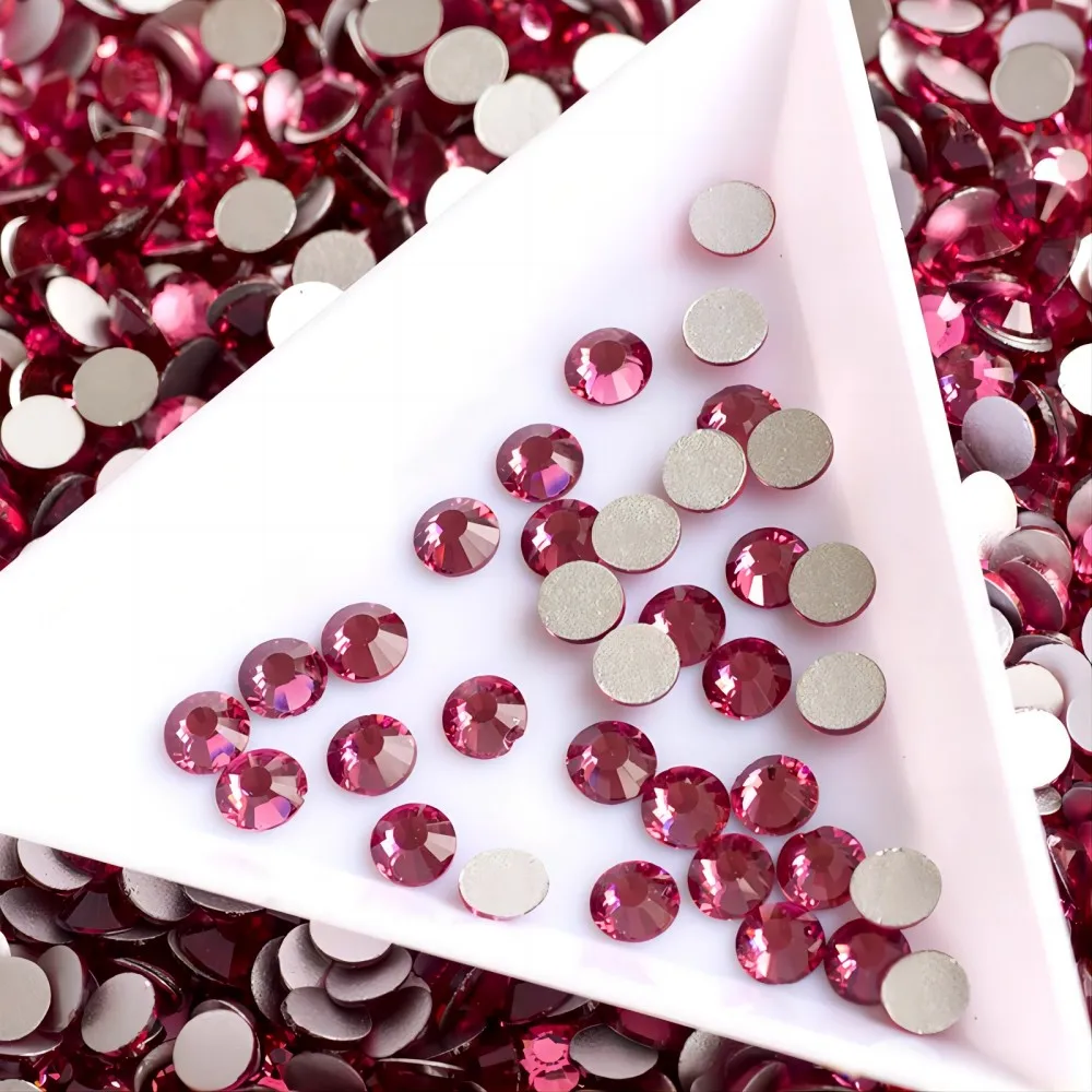 CTPA3bI بريق الوردي غير الإصلاح الراين شقة الظهر يتوهم كريستال ستراس للحرف اليدوية الملابس الملابس التطريز الديكور #5