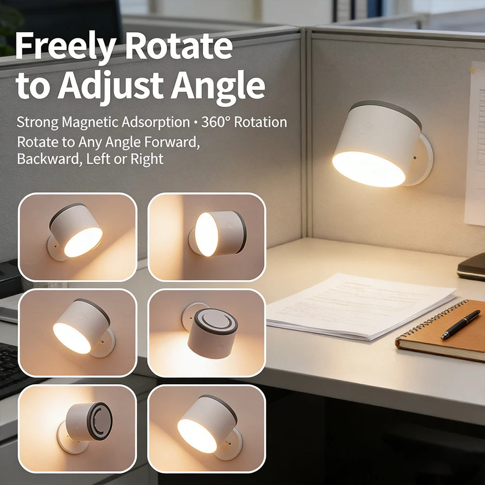 

Rechargeable Wall Lamp Bedside Reading Eye Care Magnetic Wireless No Wiring Atmosphere Light