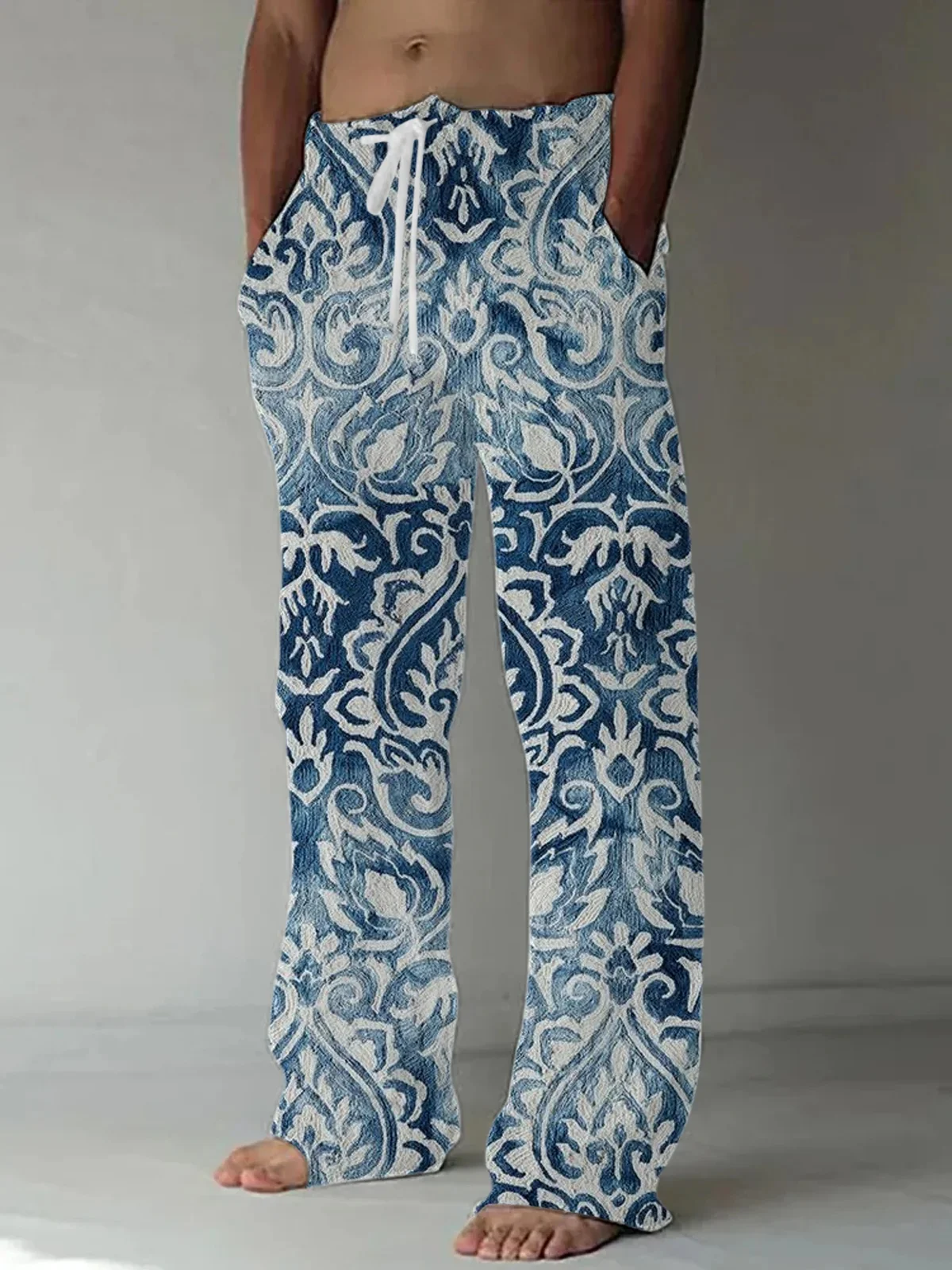 

Flower Men's Casual Elastic Waist Pants 3D Printed Men Pants
